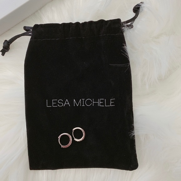 Lesa Michele Huggie Hoop Earrings - Picture 2 of 4